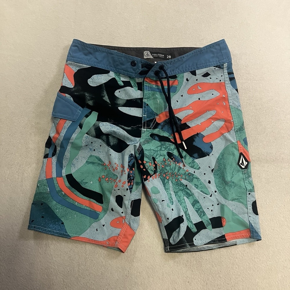 Volcom MOD-TECH Board Shorts Men's Size 28 Floral Beach Surf Water Repellent